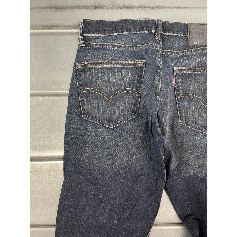 Levis 511 Jeans Mens 29X32 Blue Dark Wash Denim‎ Slim Straight Leg